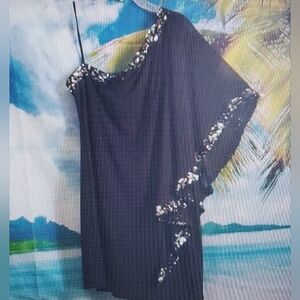 DJ-Jaz Black Sequined One shoulder formal dress - size 12